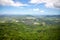 View from panorama glass bridge in the Yanoda rain forest park on Hainan Island in the city of Sanya, China