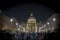View of the Papal Basilica of St. Peter`s in the Vatican at night St. Peter`s Cathedral in Rome, Italy