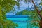 View on paradisiac turquoise waters of Palau islands