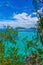 View on paradisiac turquoise waters of Palau islands