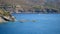 View on paradisial bays, blue sea water on mountains background