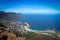 View of paragliding over Cape Town from Lion`s Head