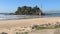 View of Paravi Duwa Temple Temple on the island. Matara, Sri Lanka