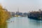 view of the parco del valentino with po river, Mole Antonelliana and cityscape of torino at background...IMAGE