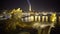 View of Paris cityscape from Pont Alexandre, Eiffel Tower sparkling at night