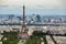 View of Paris with Eiffel Tower from Montparnasse building