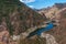 View of the Parralilo dam and the lake, Gran Canaria