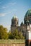 View of part of Berlin Cathedral in Berlin, Germany on a sunny day.