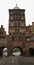 View of part of Burgtor or Burg Tor nothern Gate in a gothic style, beautiful architecture, Lubeck, Germany