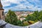 View of part of the city Ljubljana, the capital of Slovenia, from the height of the castle ramparts