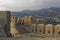 The view from the partially restored Fort and City walls of the Citadel at the small Spanish Coastal town of Almunica.