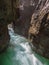 View into the Partnachklamm gorge near Garmisch-Partenkirchen, Germany