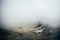 View on passo di stelvio in clouds