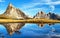 View from passo Giau, mountain lake, Dolomites mountains