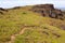 View of the path of the crater of Rano Kau in Easter Island. Easter Island, Chile