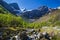 View from the path leading to the Briksdalsbreen Glacier