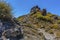 A view of the path leading up to Skaros Rock, Santorini