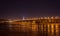 View of Paton bridge from the Left bank of Dnieper. Kiev, Ukraine