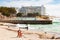 View of Pavilion Public Swimming Pool on Sea Point promenade in Cape Town South Africa