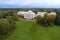 View of Pavlovsk Palace, September afternoon aerial photography. Saint-Petersburg