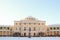 View with Pavlovsky Palace and Monument to Pavel First on January 2014