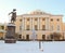 View with Pavlovsky Palace and Monument to Pavel First on January 2014