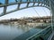 View from the Peace Bridge to the Bank of the Kura river in Tbilisi