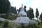 View of the Peace Pagoda, a Buddhist Stupa, in Darjeeling, India