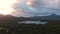 View of Peaceful Lakes and Mountains from Above