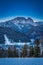 View of the peak Giewont at dawn in Zakopane, Tatra Mountains