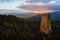 View from the peak of the Scottish hill in Cairngorms National Park