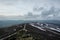 The view from the peak of Win Hill across the Hope Valley in the snow