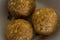 View of Peanut Jaggery balls which is a traditional south indian sweet. Peanut ladoo sweet.