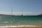 View from the pebbled beach on the Adriatic Sea