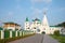 View on the Pechersky Ascension monastery, evening in august. Nizhny Novgorod