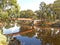 View of the pedestrian bridge through the Yarkon River. Tel Aviv, Israel