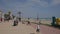 View of Peniscola buildings with beachside at sunny day, Spain