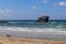 View of people on the beach at Portreath Cornwall on May 13, 2021. Unidentified people