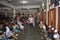 View of people in golden temple amritsar while eating food called langar in local language