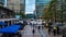 View of people rushing from work in the Docklands, financial centre in London