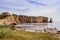 View of Perce Rock at summer sunset