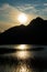 View of Perito Moreno Lake Lago Moreno at sunset