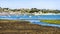 view of Perros-Guirec commune through estuary