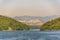 View of pertusillo lake inside val d`agri, basilicata