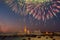 View of Peter And Paul Fortress with Victory Day fireworks.