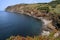 View of the petrified volcanic lava cliff, Graciosa island, Azores