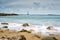 View of the Phare de Goury lighthouse on the north coast of Normandy in France