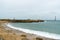 View of the Phare de Goury lighthouse on the north coast of Normandy in France