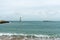 View of the Phare de Goury lighthouse on the north coast of Normandy in France