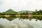 View of Phu pha phung Resort

and water reflection in lake